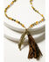 Shyanne Women's Soleil Feather Pendant Necklace, Gold, hi-res