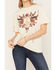 Image #3 - Shyanne Women's Embroidered and Studded Bull Skull Short Sleeve Graphic Tee, Natural, hi-res