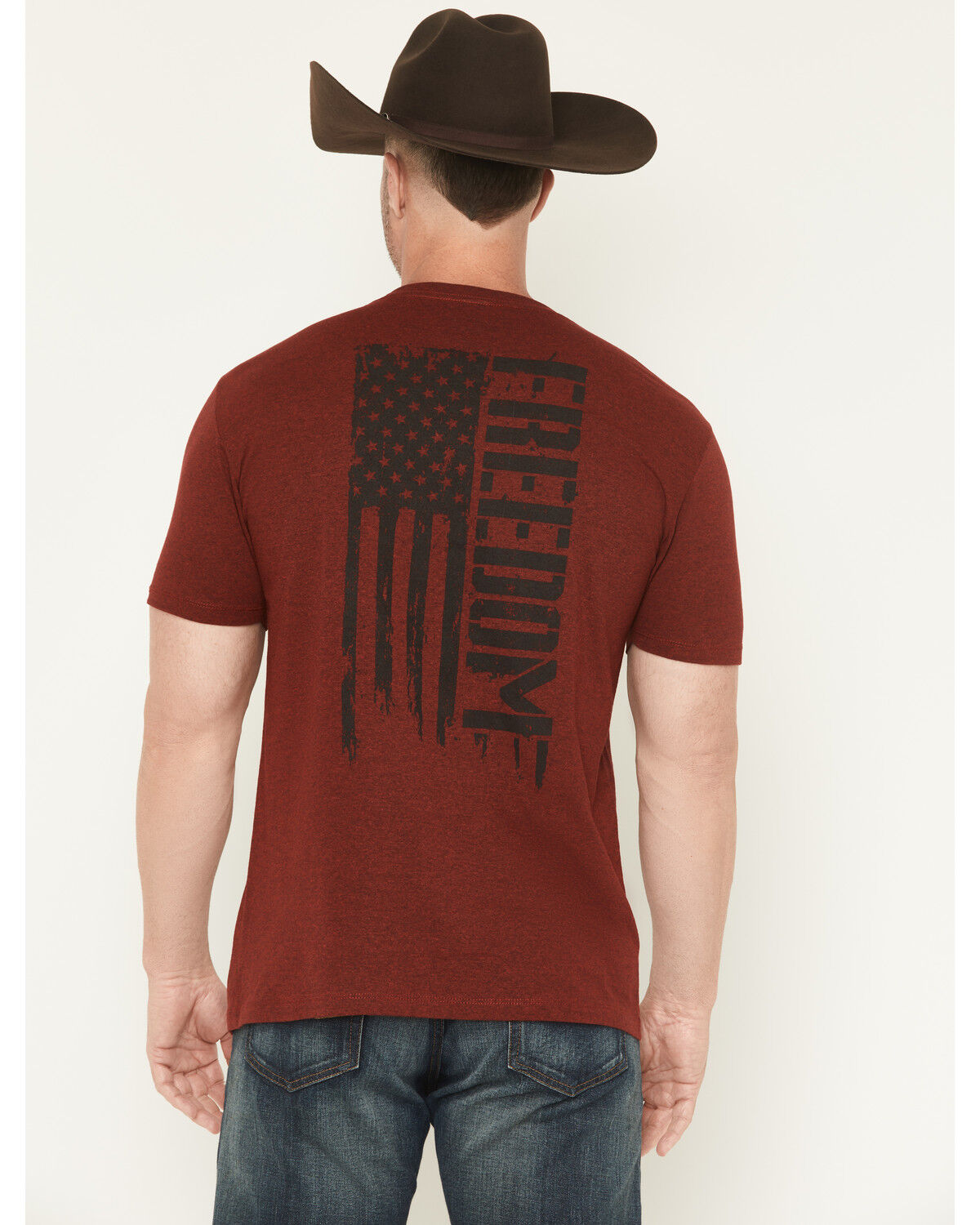 Image #4 - Howitzer Men's Freedom Short Sleeve Graphic T-Shirt, Burgundy, hi-res