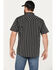 Image #4 - Moonshine Spirit Men's Capone Striped Short Sleeve Western Snap Shirt, Black, hi-res