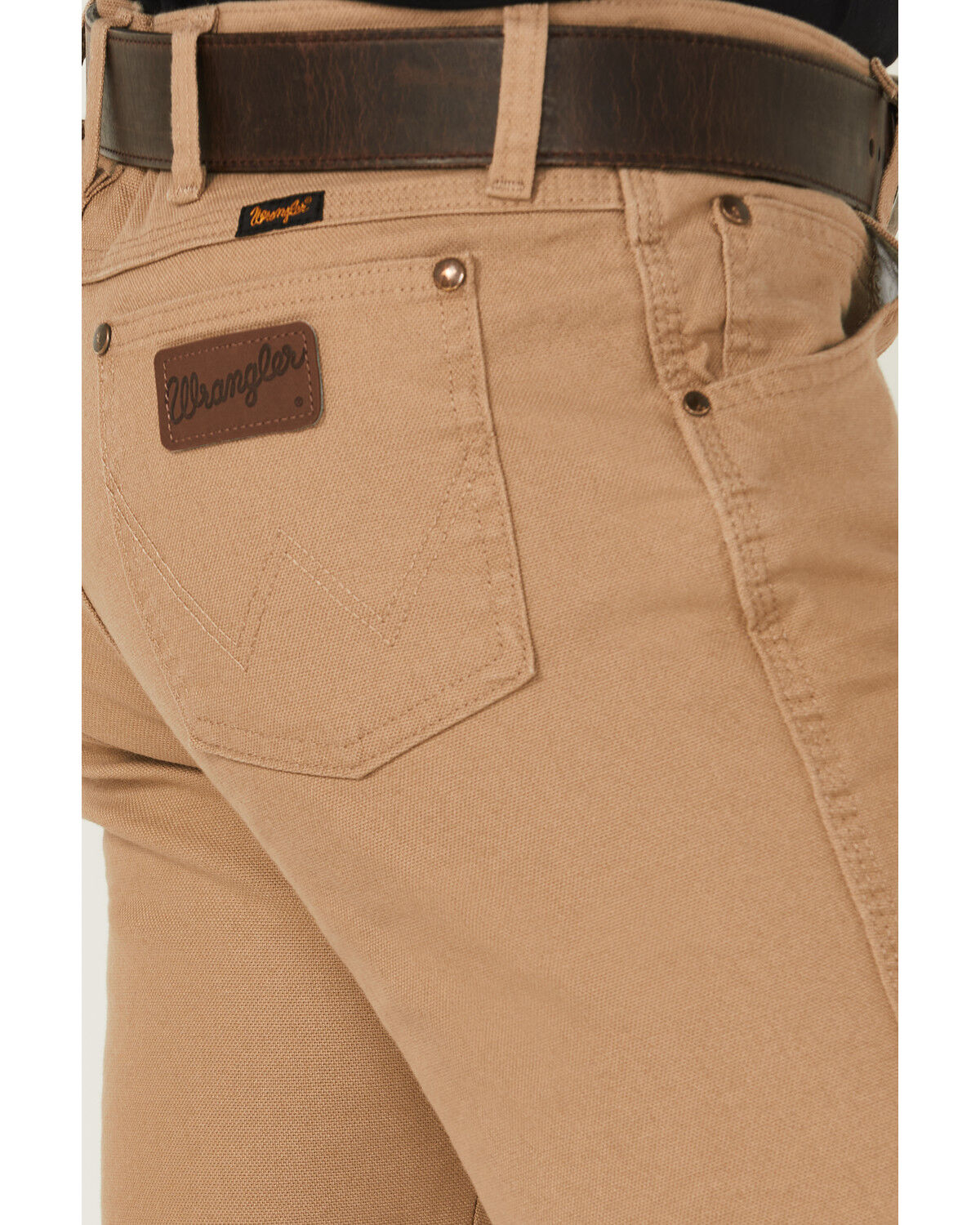 Image #4 - Wrangler Men's Tough Comfort Performance Slim Straight Canvas Jeans, Wheat, hi-res