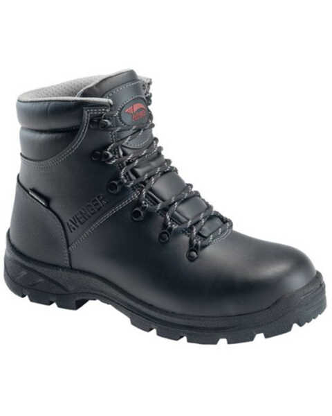 Image #1 - Avenger Men's 8624 Builder Mid 6" Waterproof Lace-Up Work Boots - Soft Toe, Black, hi-res