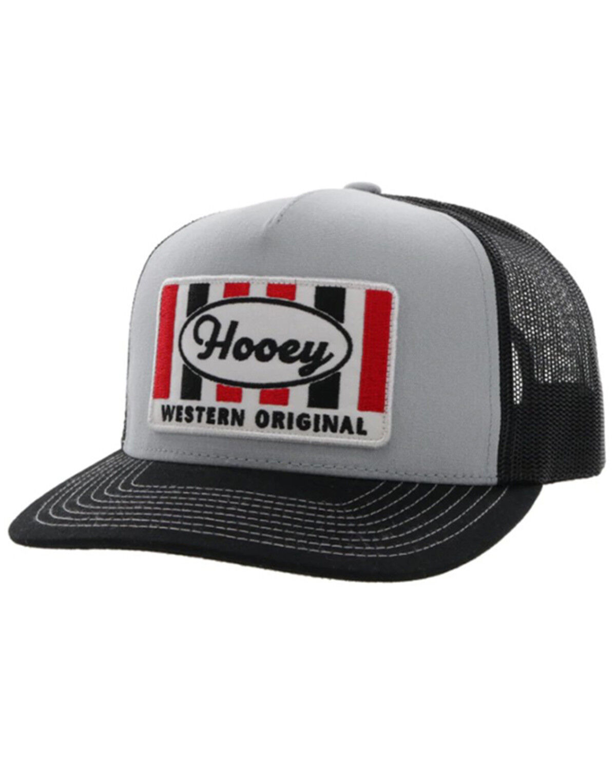Image #1 - Hooey Men's Sudan Logo Patch Trucker Cap, Grey, hi-res