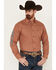Image #1 - Ariat Men's Team Webster Geo Print Long Sleeve Button-Down Western Shirt, Orange, hi-res