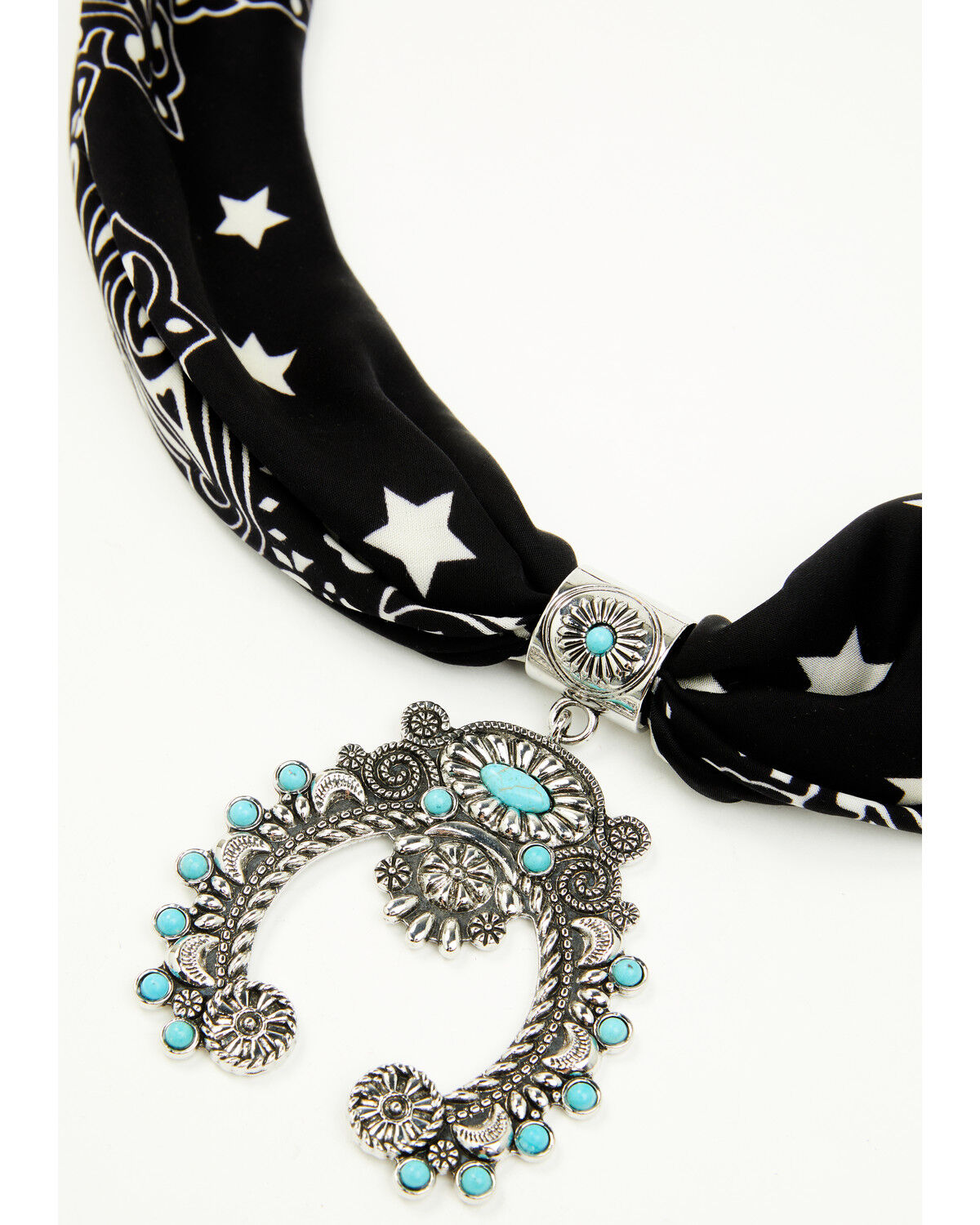 Image #3 - Idyllwind Women's Laurinda Squash Blossom Bandana Necklace, Black, hi-res