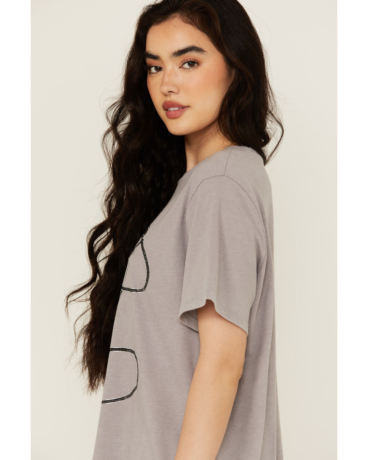 Image #2 - Blended Women's Howdy Skeleton Short Sleeve Graphic Tee, Grey, hi-res