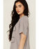 Image #2 - Blended Women's Howdy Skeleton Short Sleeve Graphic Tee, Grey, hi-res