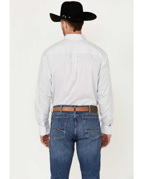 Image #4 - Wrangler Men's Classics Geo Print Long Sleeve Button-Down Western Shirt - Tall , White, hi-res