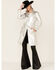 Image #2 - Understated Leather Women's Silver Metallic Moondust Trench Coat, Silver, hi-res