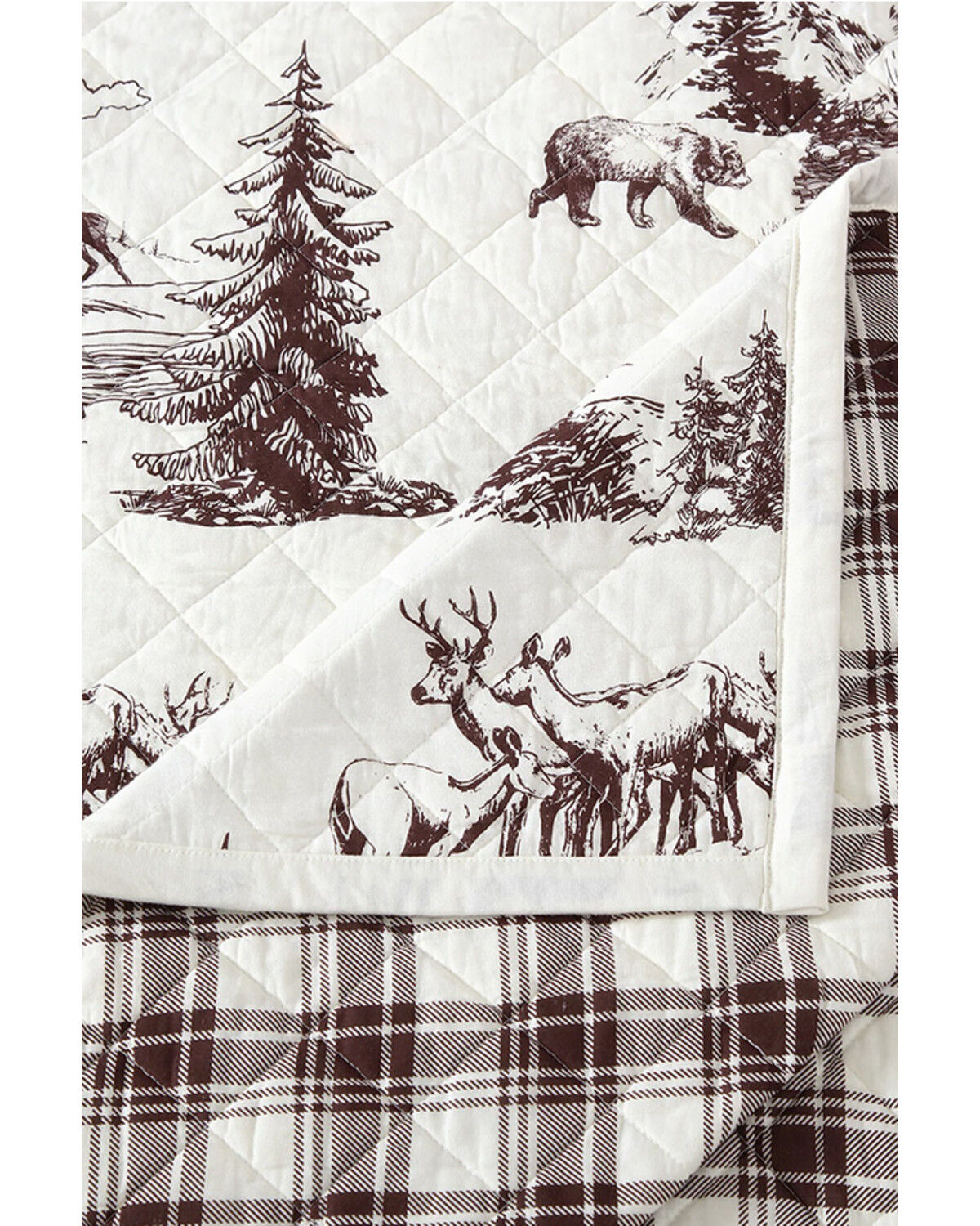 Image #3 - HiEnd Accents Pine Reversible 2 Piece Quilt Set - Twin Size, White, hi-res