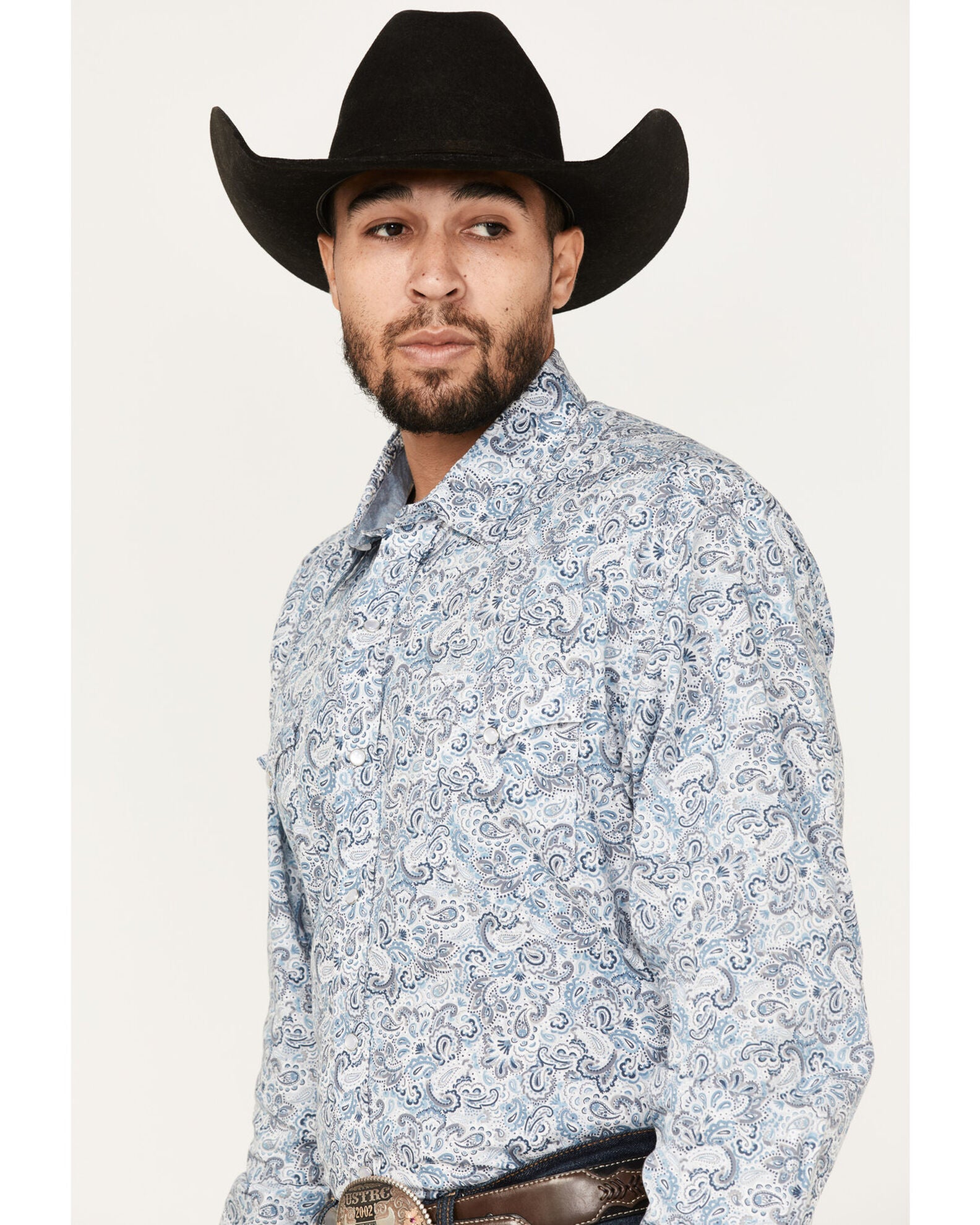 Product Name Roper Men's Vintage Paisley Print Pearl Snap Western Shirt