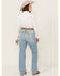 Image #1 - Ariat Women's Nia Light Wash Perfect Rise Slim Trouser Stretch Denim Jeans - Plus, Light Wash, hi-res