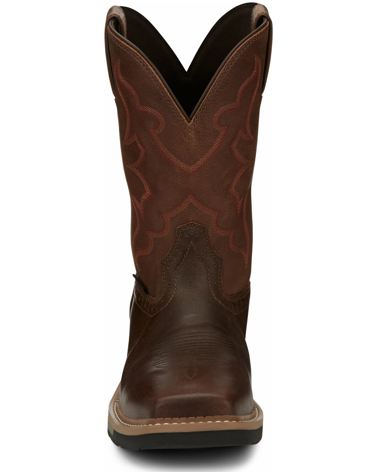 Image #5 - Justin Men's Boot Barn Exclusive Carbide Western Work Boots - Composite Toe, Brown, hi-res