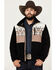 Image #1 - Hooey Men's Southwestern Print Tech Fleece Jacket, Black, hi-res