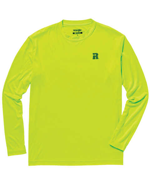 Image #1 - Wrangler Riggs Men's Crew Performance Long Sleeve Work T-Shirt - Big & Tall, Bright Green, hi-res