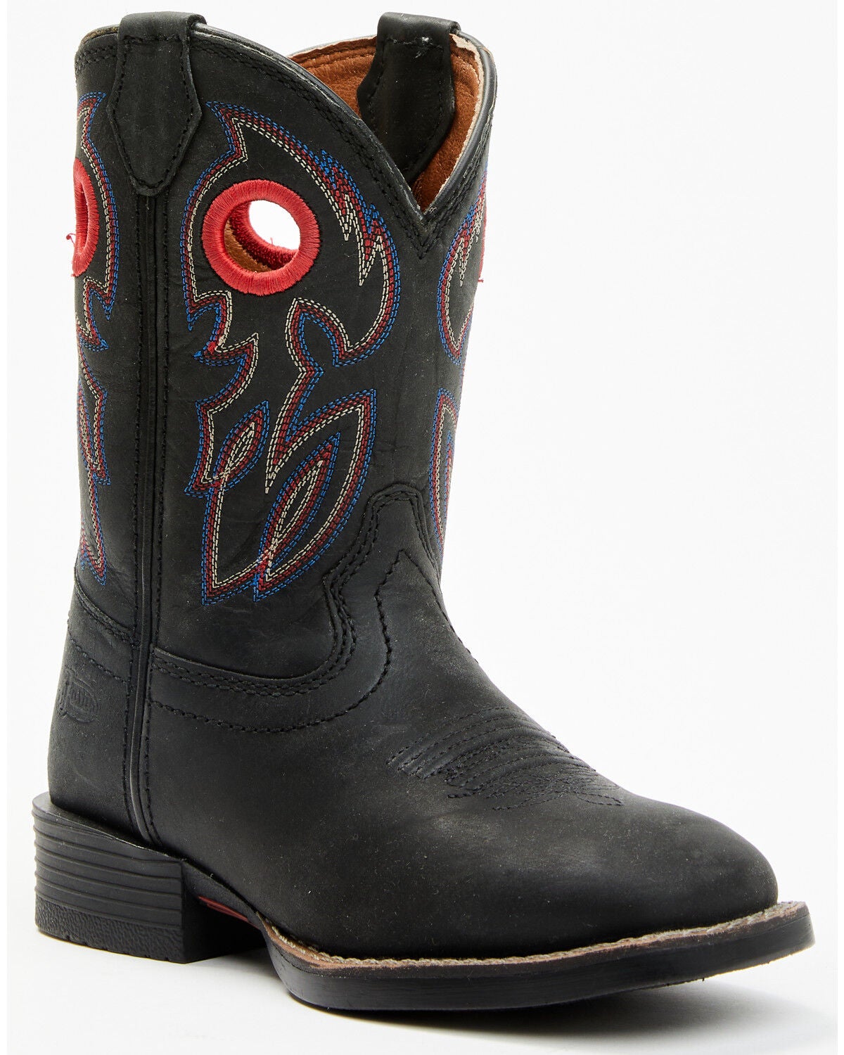 Justin Boys' Bowline Western Boots - Broad Square Toe, Black, hi-res