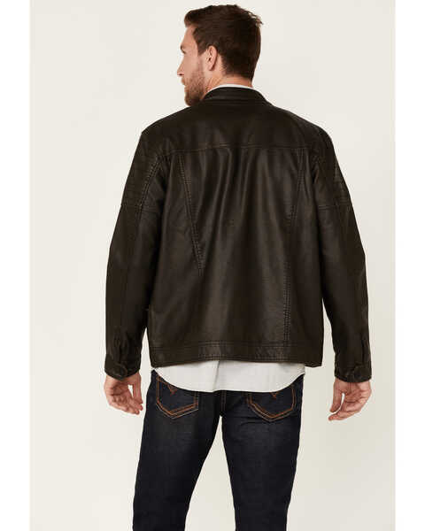 Moonshine Spirit Men's Gearhead 2.0 Faux Leather Zip-Front Moto Jacket , Black, hi-res