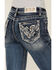 Image #2 - Grace in LA Women's Medium Wash Mid Rise Swirl Pocket Bootcut Stretch Denim Jeans, Medium Wash, hi-res