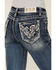 Image #2 - Grace in LA Women's Medium Wash Mid Rise Swirl Pocket Bootcut Stretch Denim Jeans , Medium Wash, hi-res