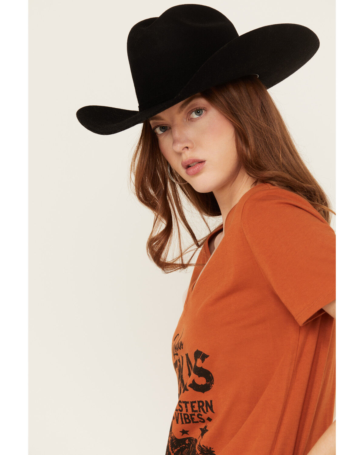 Image #2 - Rock & Roll Denim Women's Rodeo Graphic Tee, Rust Copper, hi-res
