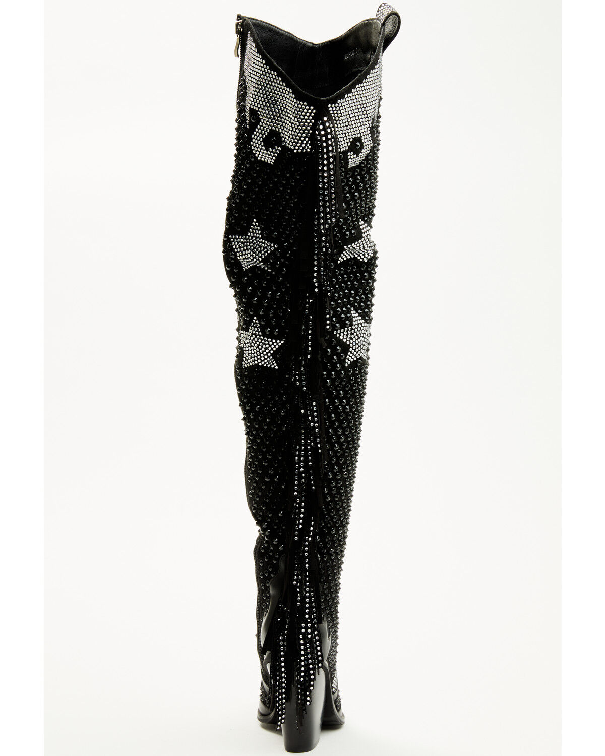 Image #5 - Azalea Wang Women's Nella Over The Knee Embellished Fringe Tall Fashion Boots - Snip Toe, Black, hi-res