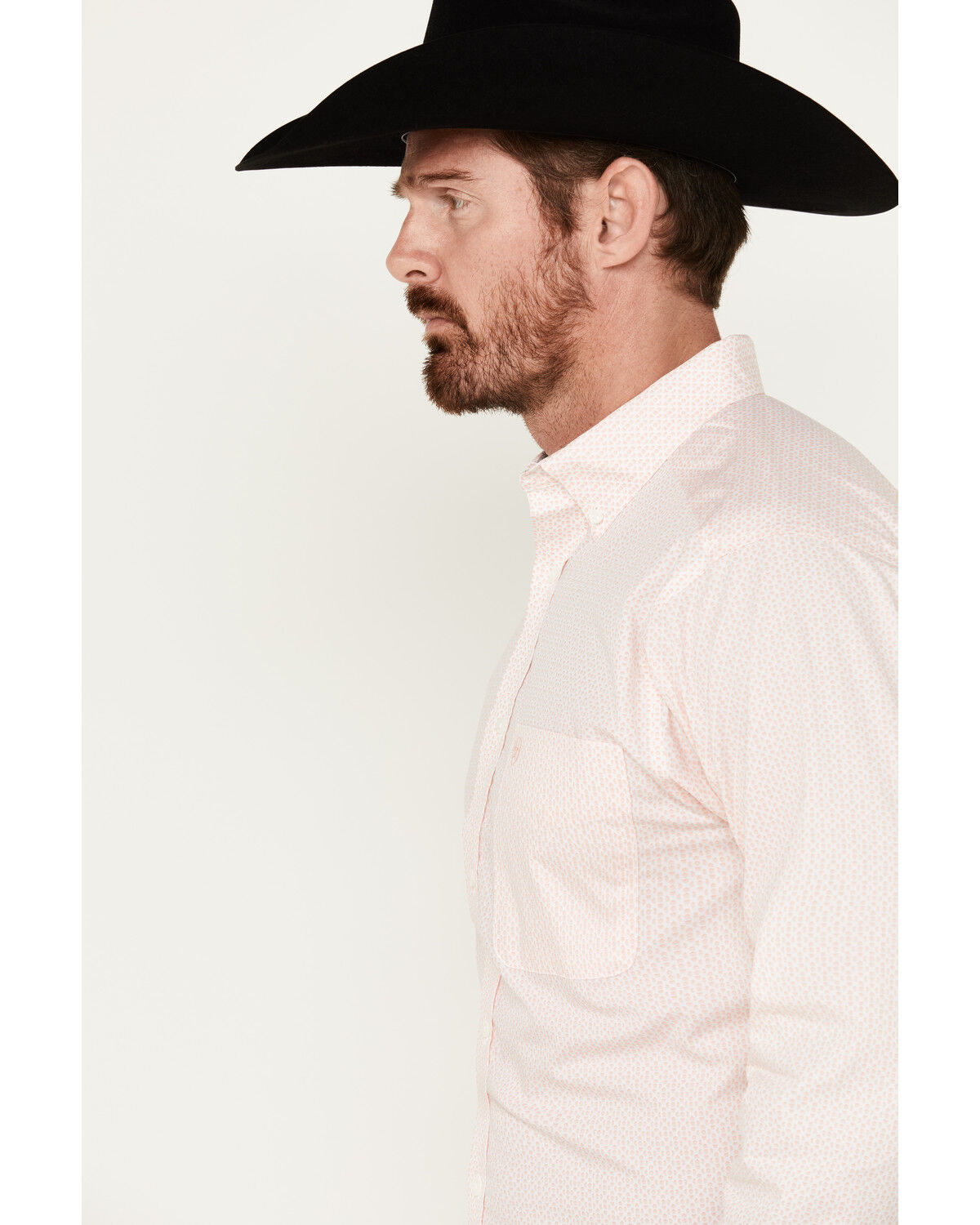 Image #2 - Ariat Men's Wrinkle Free Shilah Geo Print Long Sleeve Button-Down Western Shirt, Peach, hi-res