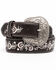 Image #1 - Shyanne Women's Chocolate Floral Embroidered Crystal Western Belt, Chocolate, hi-res