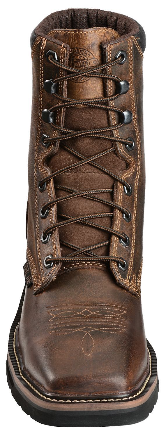 square toe lace up steel toe boots