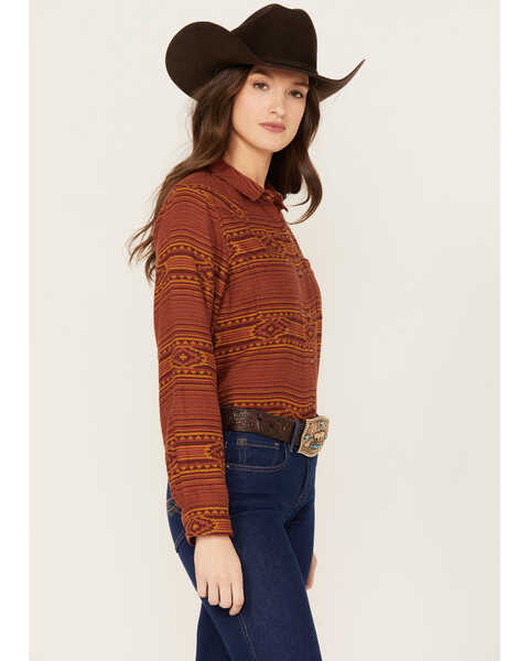 Image #1 - Ariat Women's Real Billie Jean Southwestern Print Long Sleeve Button-Down Western Shirt , Rust Copper, hi-res