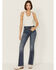 Image #1 - Shyanne Women's Medium Wash Celeste Honeysuckle High Rise Bootcut Stretch Denim Jeans , Medium Wash, hi-res