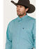 Image #2 - George Strait by Wrangler Men's Floral Print Long Sleeve Button-Down Western Shirt, Teal, hi-res