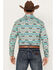 Image #4 - Rock & Roll Denim Men's Southwestern Print Long Sleeve Snap Western Shirt, Turquoise, hi-res