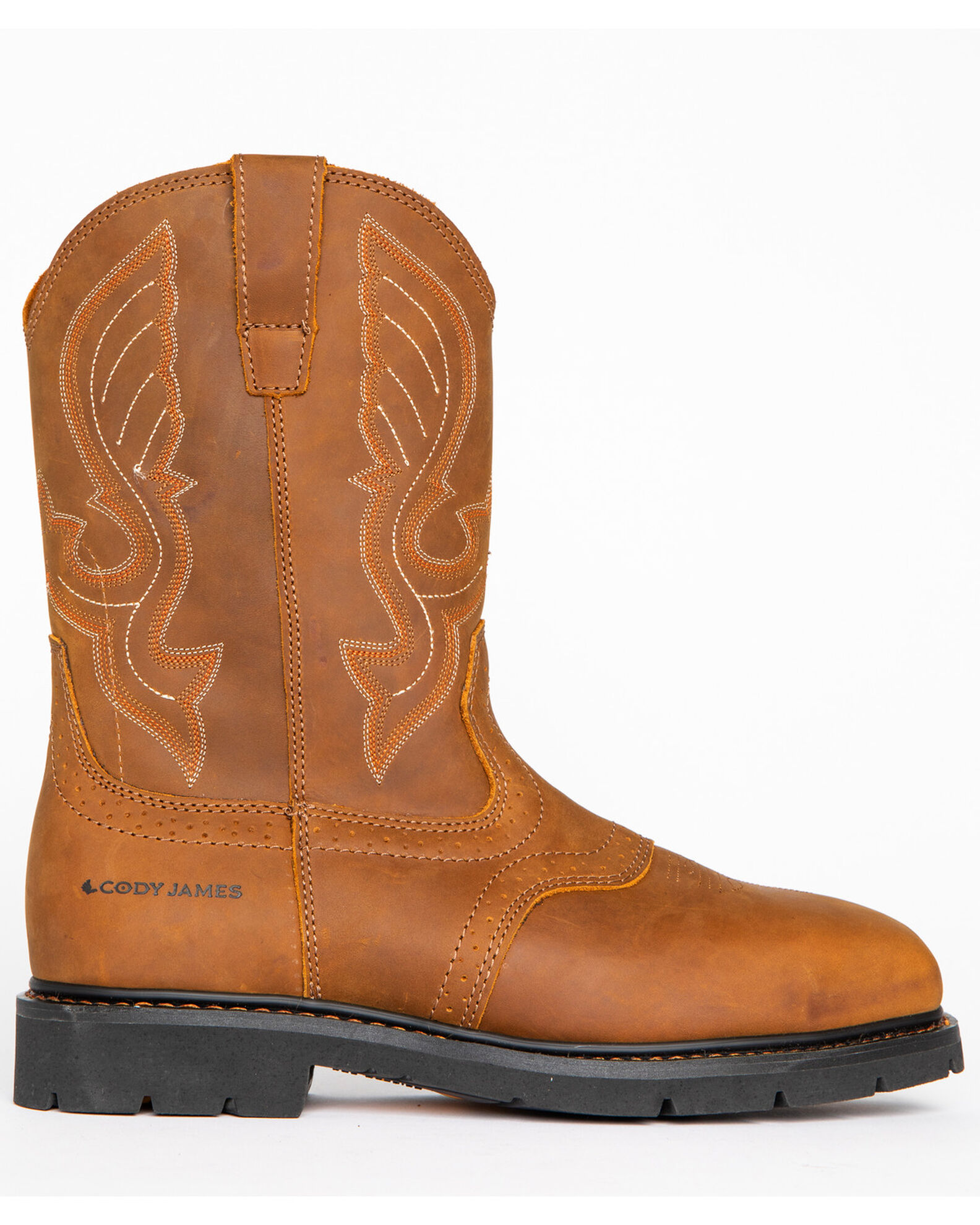 Image #4 - Cody James Men's Mustang Western Work Boots - Composite Toe, Brown, hi-res