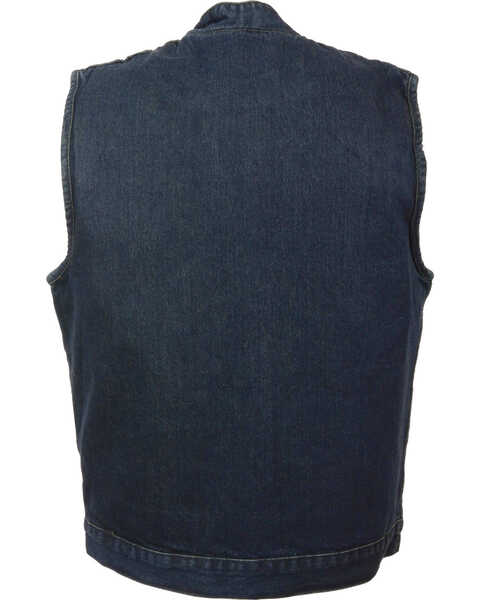 Image #2 - Milwaukee Leather Men's Snap Front Denim Club Style Vest with Gun Pocket - Big - 3X, Blue, hi-res