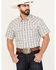 Image #1 - Cody James Men's Briar Patch Plaid Print Short Sleeve Snap Western Shirt, White, hi-res