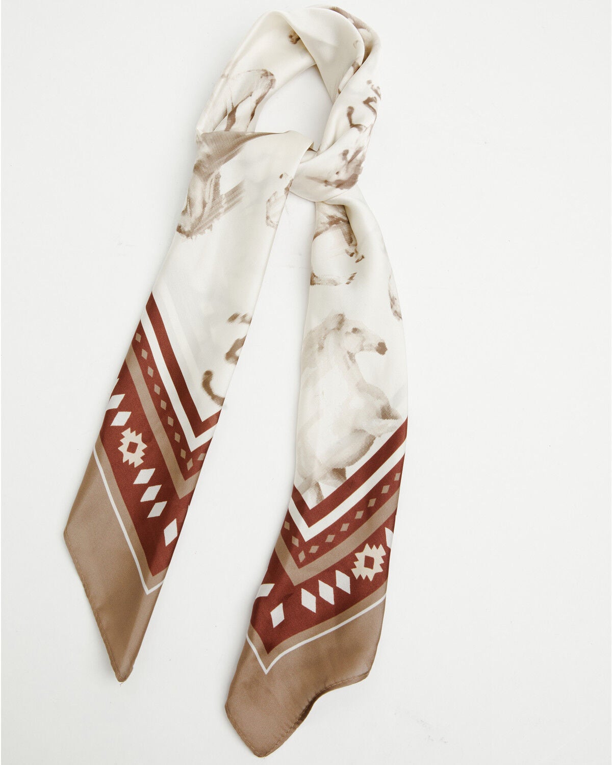 Image #1 - Shyanne Women's Running Horses Wild Rag, Tan, hi-res