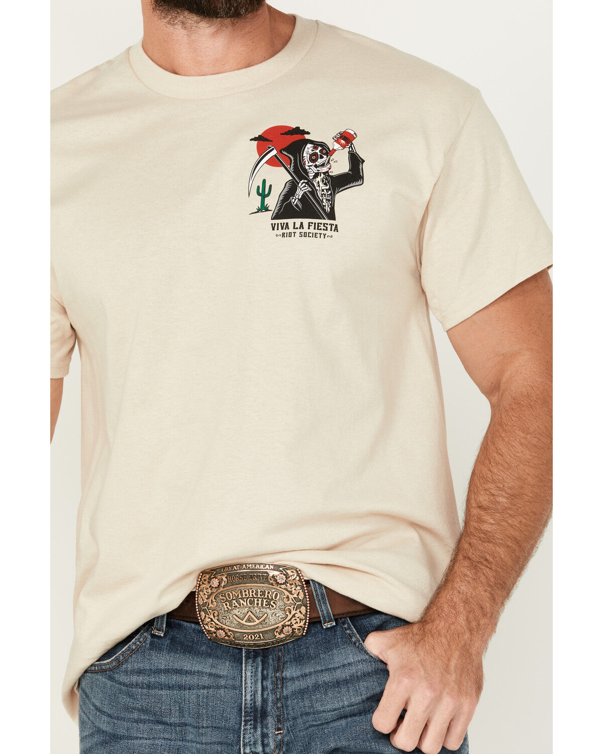 Image #3 - Riot Society Men's Drink And Repeat Short Sleeve Graphic T-Shirt, Tan, hi-res
