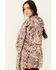 Image #2 - Mystree Women's Paisley Print Fur Hooded Jacket, Mauve, hi-res