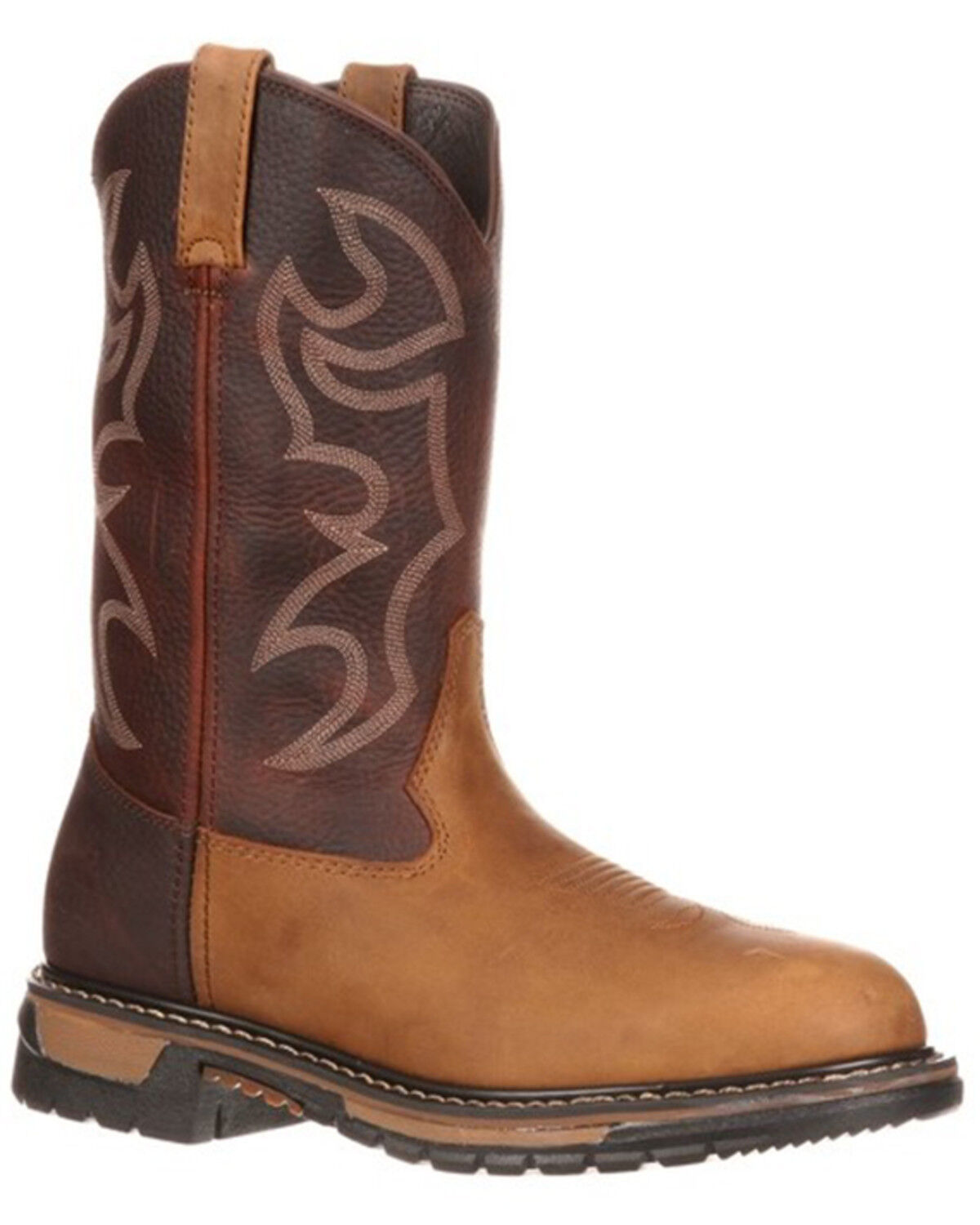 Image #1 - Rocky Men's Branson Roper Work Boots - Soft  Toe, Brown, hi-res