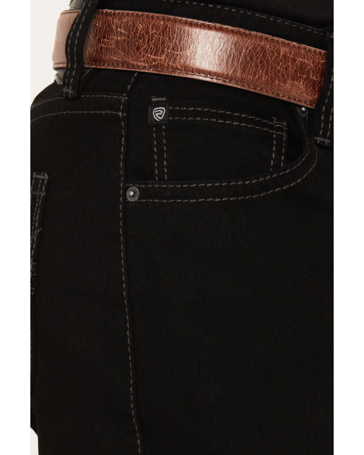 Image #2 - Rock & Roll Denim Men's Double Barrel Relaxed Straight Reflex Stretch Denim Jeans, Black, hi-res