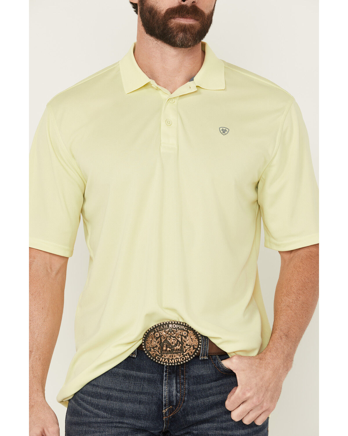 Image #3 - Ariat Men's Short Sleeve Tek Polo, Seafoam, hi-res