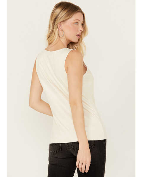 Image #4 - Idyllwind Women's Lilywood Beaded Front Faux Suede Tank Top, Off White, hi-res