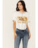 Image #1 - Youth in Revolt Women's Running Horse Seamed Cropped Graphic Tee, Ivory, hi-res