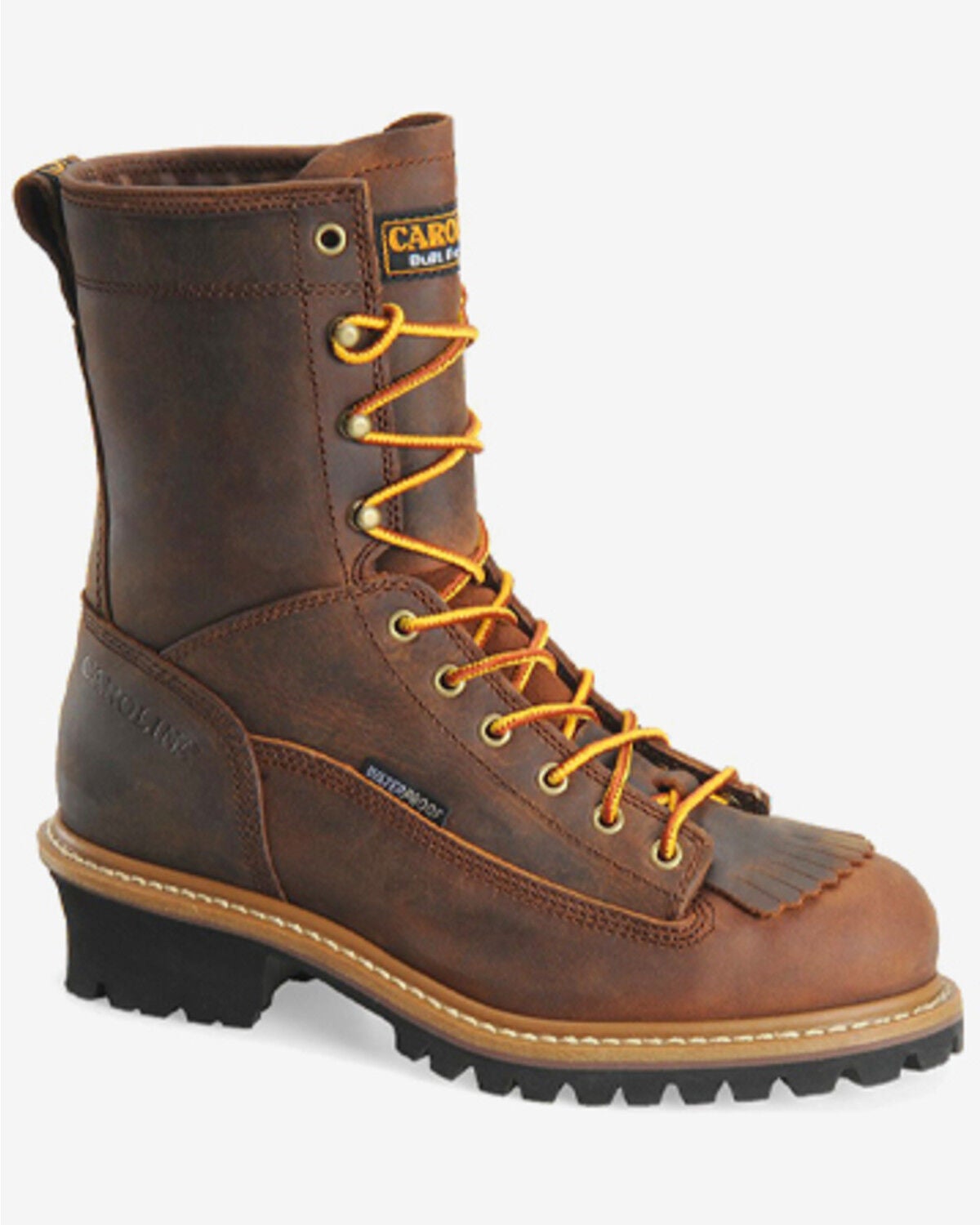 Image #2 - Carolina Men's Waterproof Lace-to-Toe Logger Boots - Steel Toe, Brown, hi-res