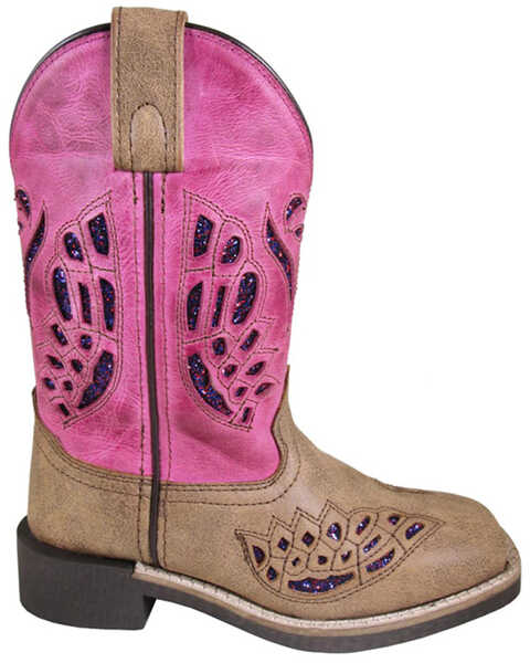 Image #1 - Smoky Mountain Toddler Girls' Trixie Western Boots - Broad Square Toe, Pink, hi-res