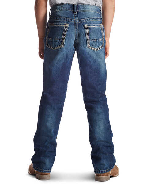 Image #1 - Ariat Boys' B5 Boundary Slim Fit Straight Leg Jeans, Med Blue, hi-res