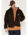 Image #1 - Carhartt Men's Washed Duck Sherpa Lined Hooded Work Jacket, Brown, hi-res