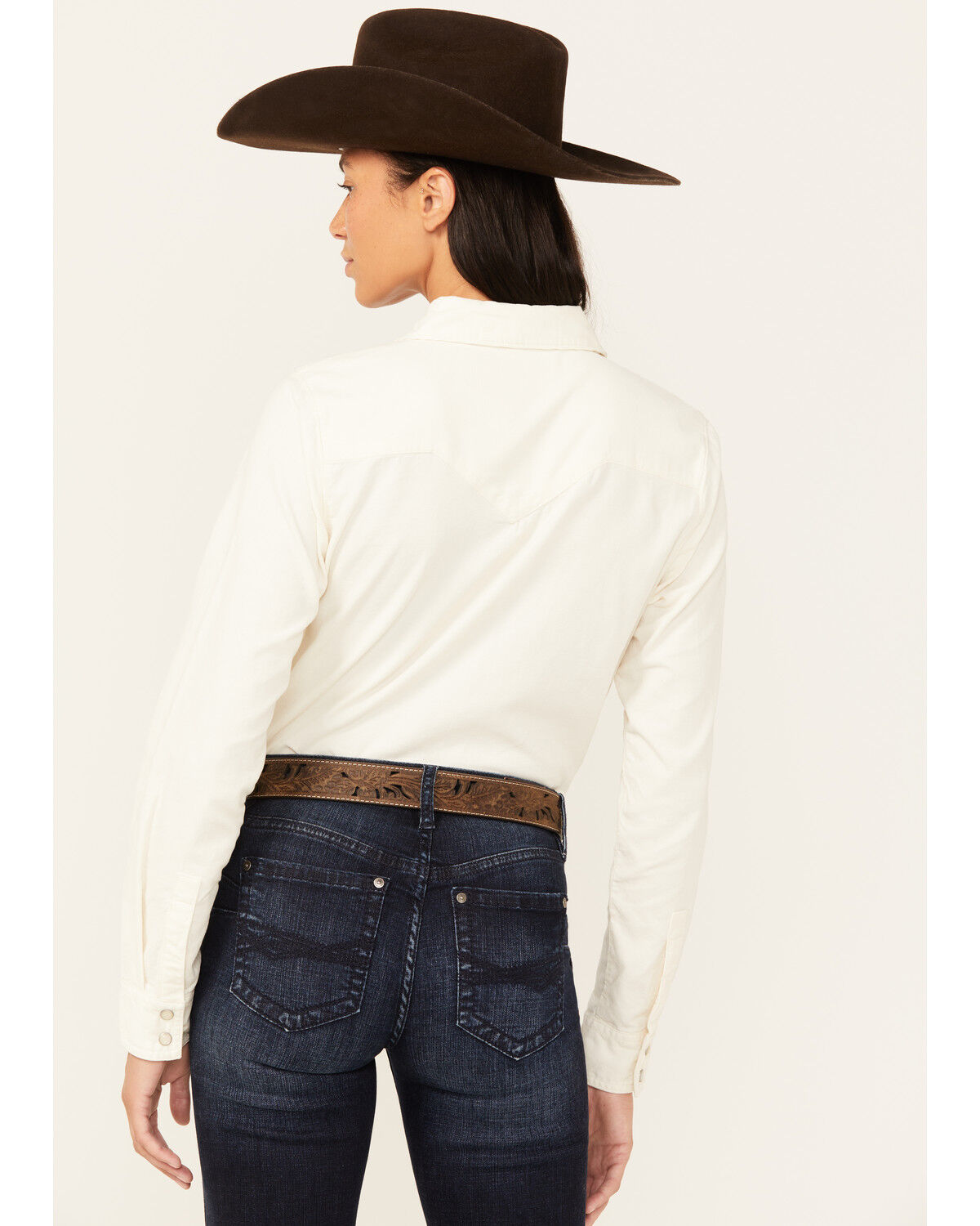 Image #4 - Shyanne Women's Maplewood Long Sleeve Pearl Snap Corduroy Shirt, Cream, hi-res