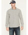 Image #1 - Brothers and Sons Men's Hank Plaid Print Long Sleeve Button-Down Flannel Shirt, Cream, hi-res