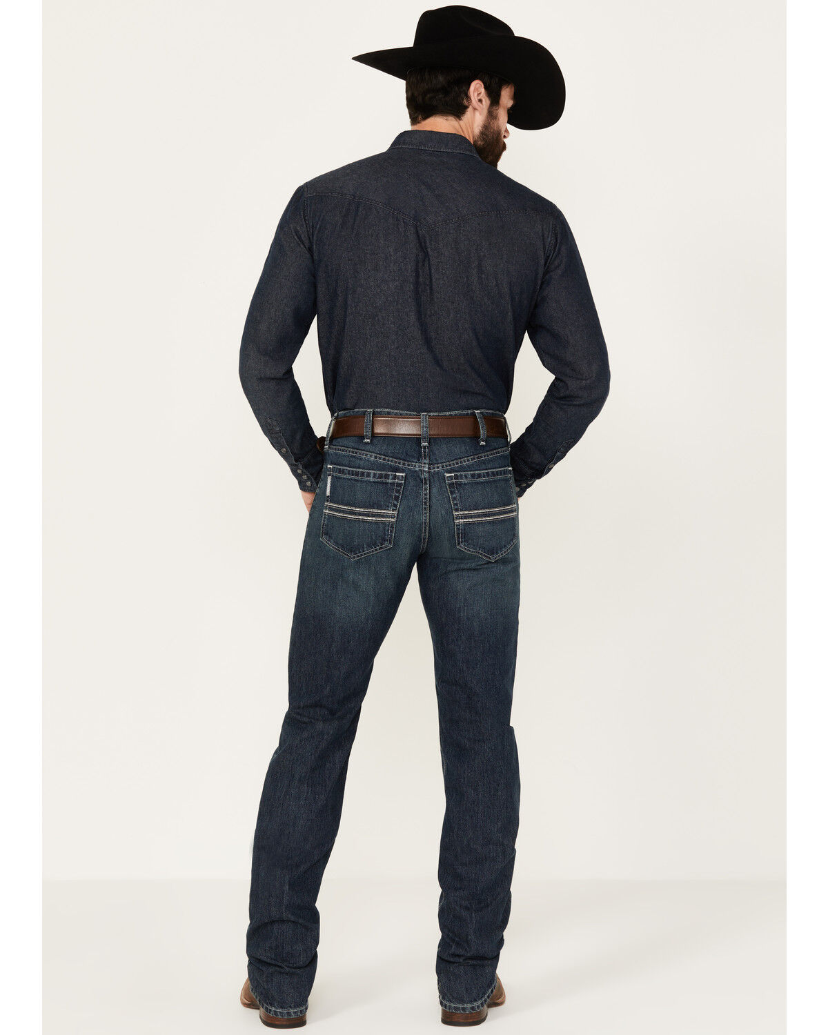Image #3 - Cinch Men's Silver Label Dark Stonewash Tint Slim Straight Rigid Denim Jeans, Dark Wash, hi-res